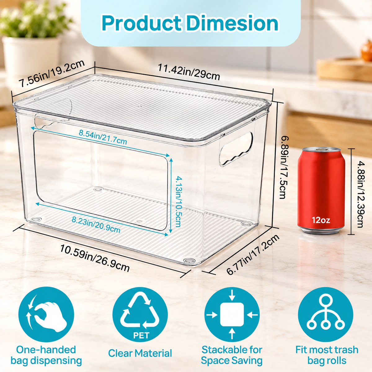 SpaceNest Clear Trash Bag Dispenser