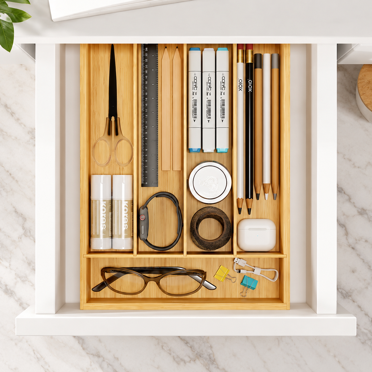 SpaceNest Bamboo Drawer Organizer