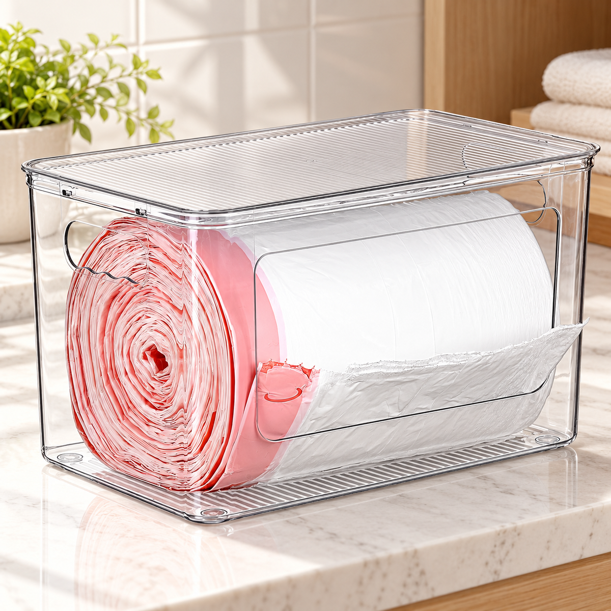 SpaceNest Clear Trash Bag Dispenser