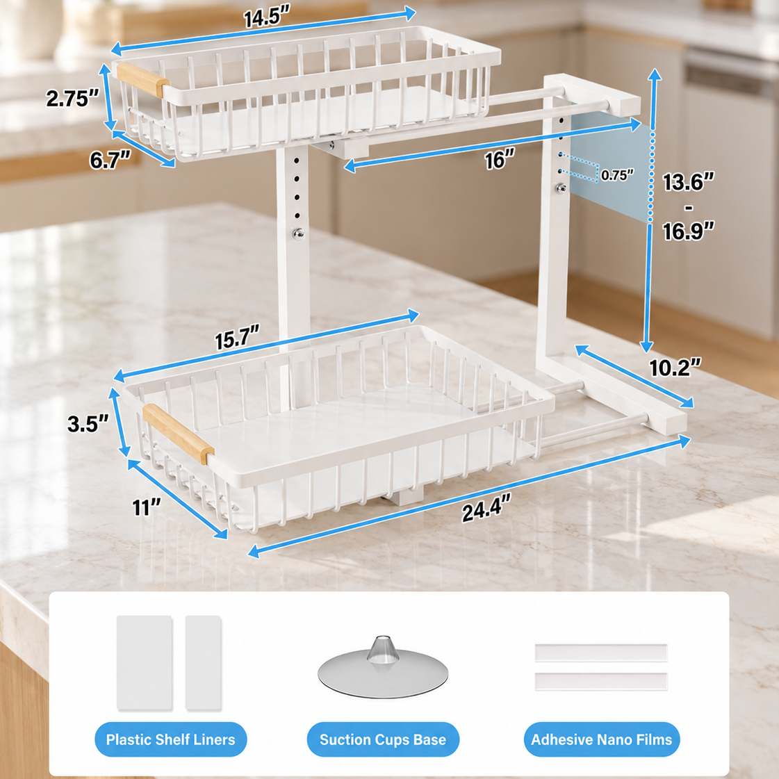 SpaceNest 2-Tier Pull-Out Organizer