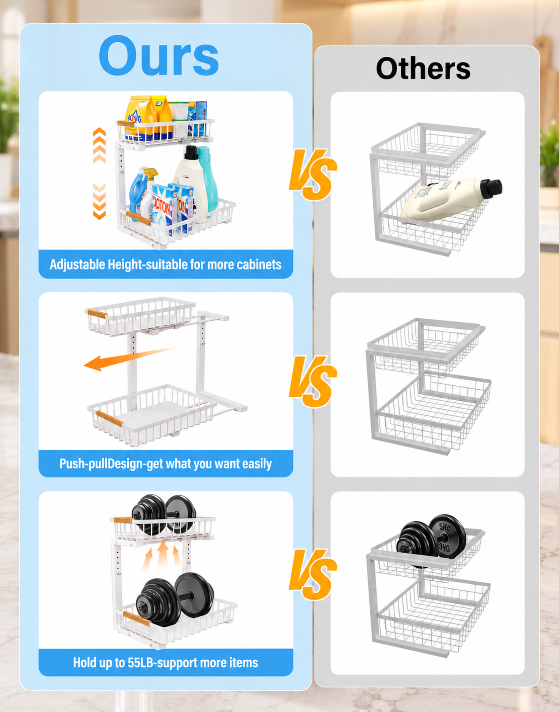 SpaceNest 2-Tier Pull-Out Organizer
