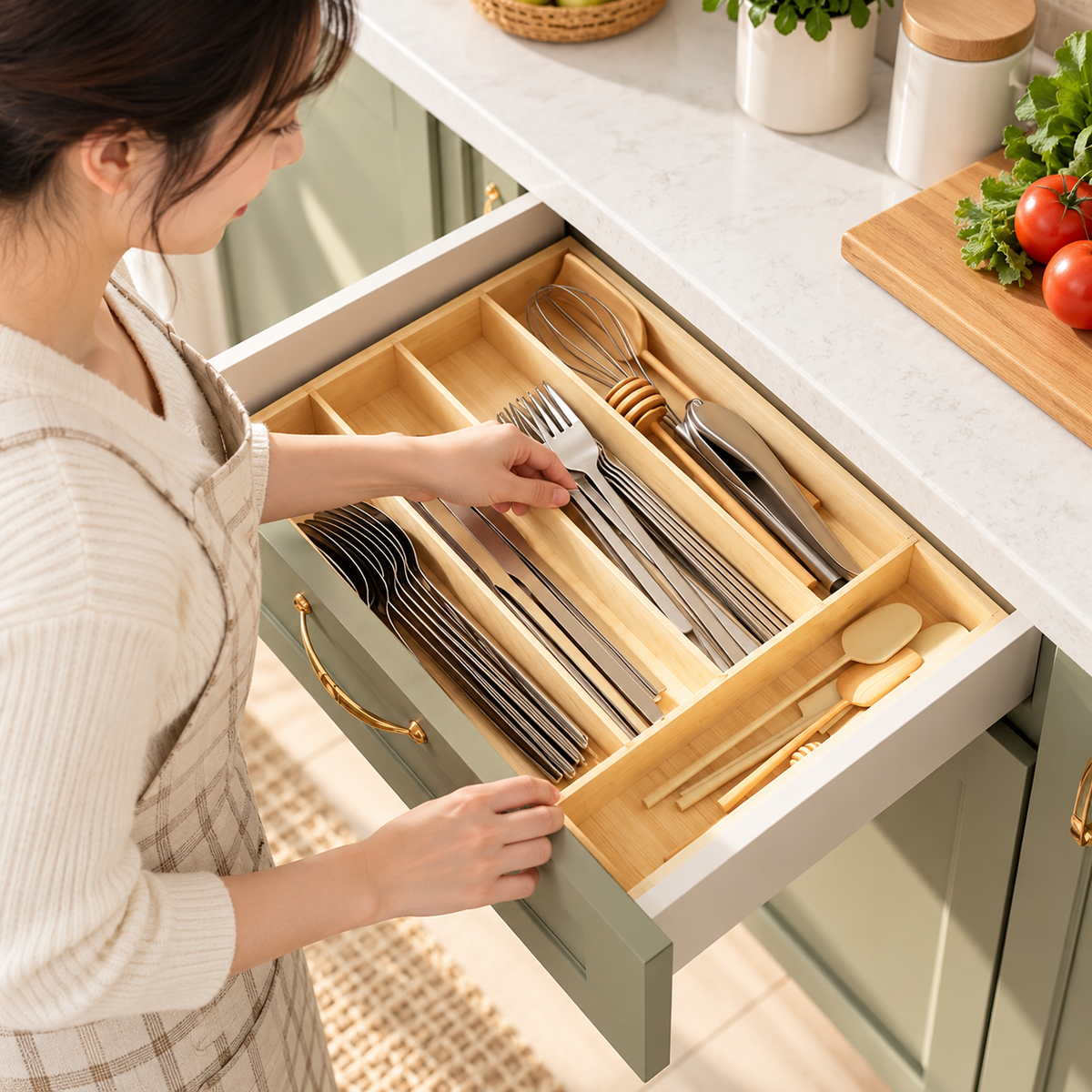 SpaceNest Bamboo Drawer Organizer